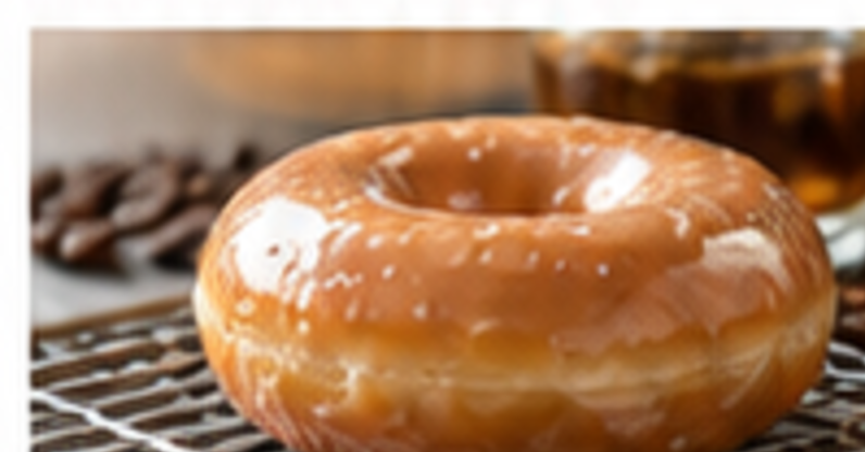 Glazed doughnut on a cooling rack