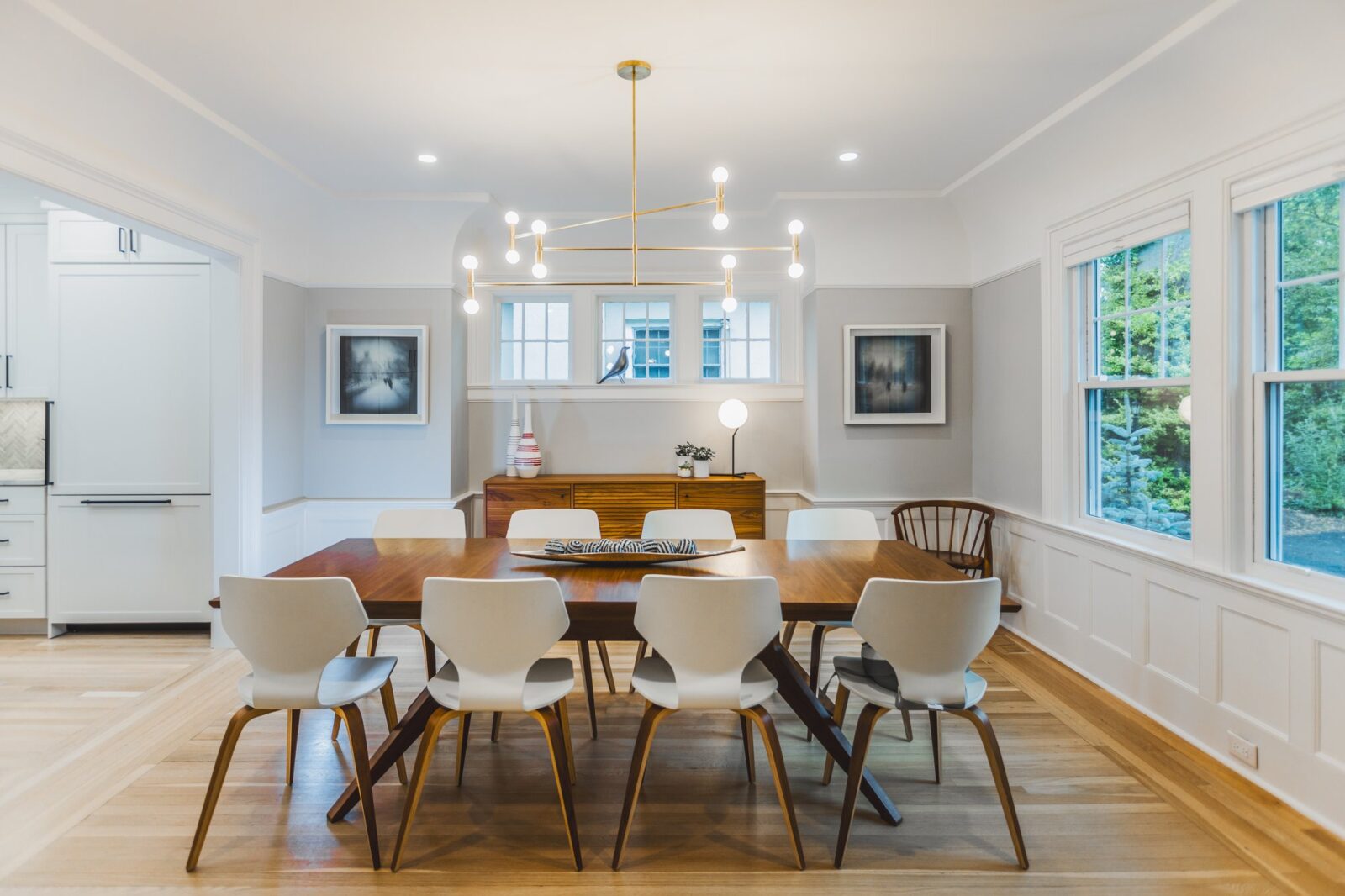 Dining room adjoining a renovated Somerset Hills kitchen, part of the same project